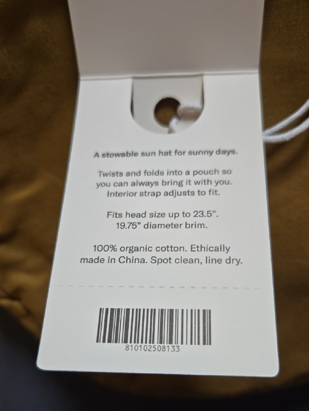 BAGGU Packable Sun Hat - Tamarind - Picture 2 of 2